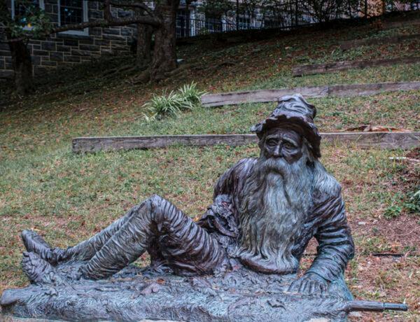 A bronze statue of Rip Van Winkle in Irvington, N.Y. Washington Irving’s folk story tells of a man who slept for 20 years and, in effect, traveled through time. (Kyle Tunis/Shutterstock)