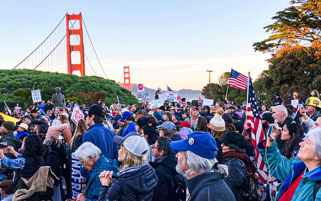 Hundreds Protest Near Golden Gate Bridge Against Vaccine Mandates