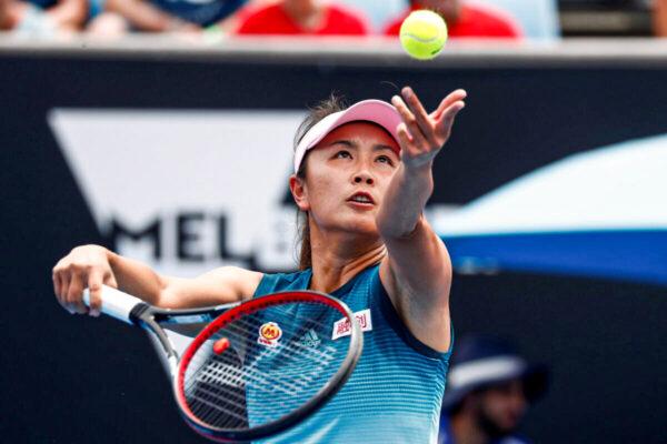Peng Shuai, former world No.1 tennis doubles player, serves during a match at the Australian Open on Jan. 15, 2019. (Edgar Su/File Photo/Reuters)