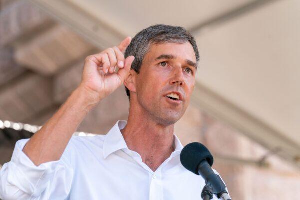 Democratic voters in Texas support Beto O'Rourke for governor, with 75 percent of them viewing him favorably. O'Rourke is photographed speaking at a rally to support voting rights at the Texas State Capitol in Austin, Texas, on July 31, 2021. (Suzanne Cordeiro/AFP via Getty Images)