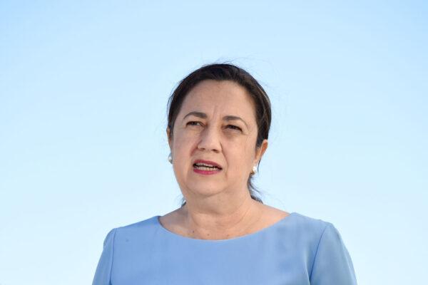 Premier Annastacia Palaszczuk speaks during a press conference on Nov. 15 2021, in Burleigh Heads, Australia. Palaszczuk has announced Queensland’s new COVID-19 border pass system will come into effect from 5 p.m., Nov. 15, allowing interstate travellers (Matt Roberts/Getty Images)