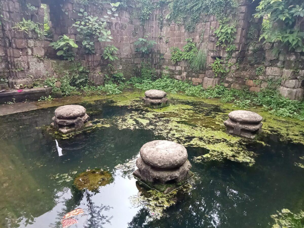The main ritualistic bath space of Gurnal as on July 24, 2021. The built bath fed by a perennial spring according to Prof. Sindhu Kapoor could be 1600 years old. (Venus Upadhayaya/Epoch Times)