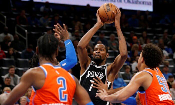 Kevin Durant Scores 33 Points, Nets Beat Thunder 120–96