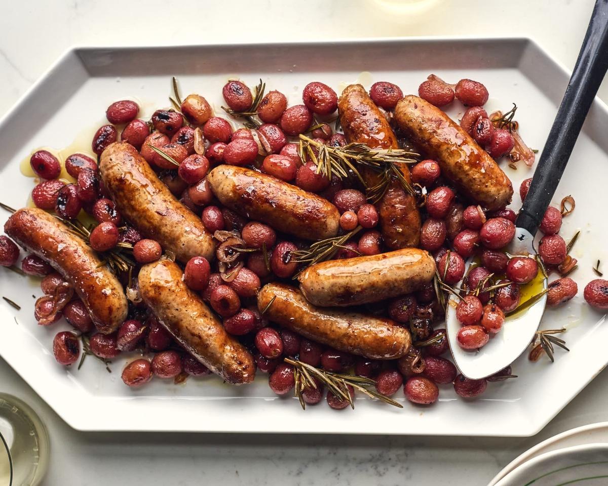 Sausages and Grapes Make an Unlikely Pair in This Peak-Fall Dinner