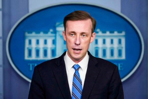 White House national security adviser Jake Sullivan speaks during the daily press briefing at the White House on Aug. 23, 2021. (Drew Angerer/Getty Images)