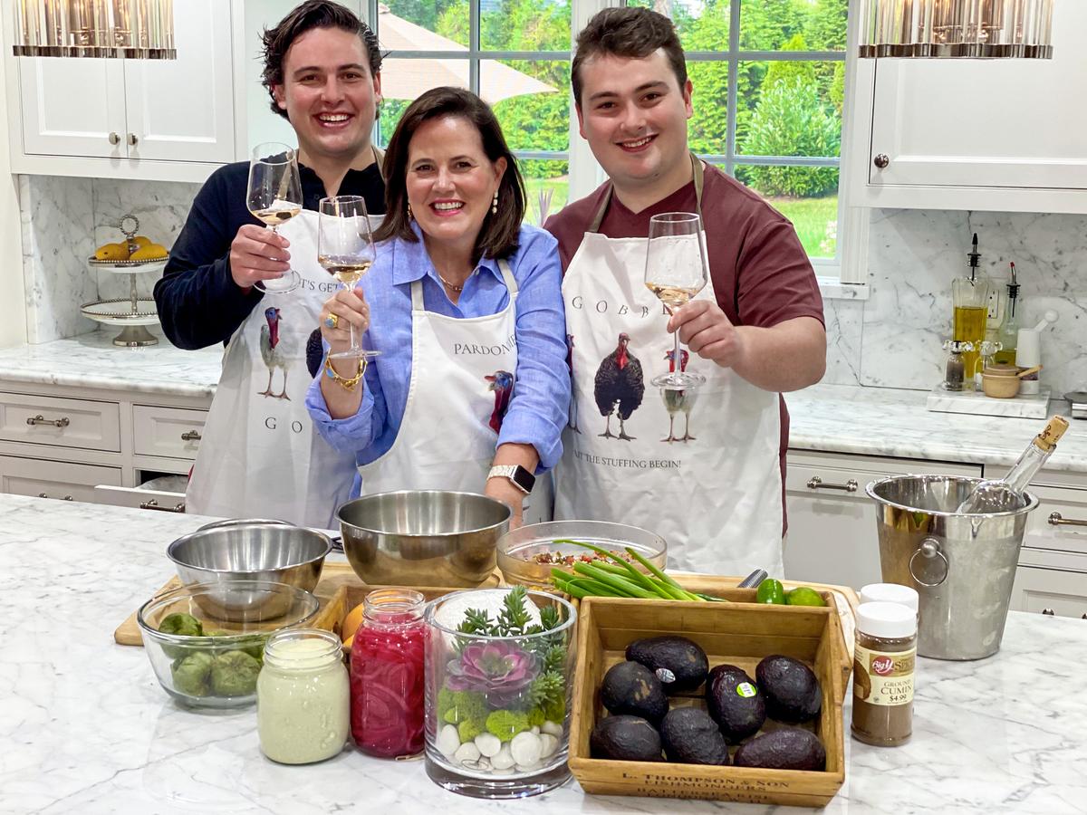 (From L to R) PK, Nadine, and Christopher Isacs at their home in the Litchfield Hills of Connecticut.