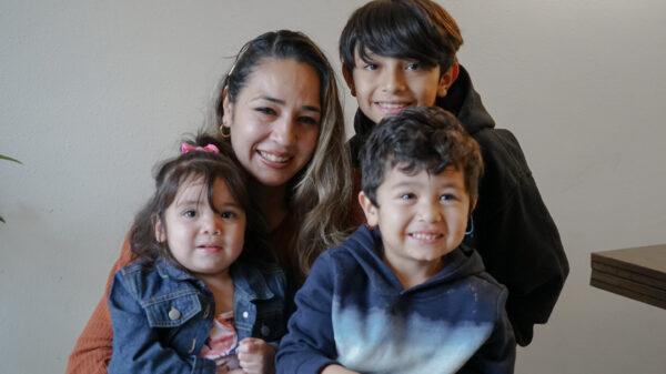 Cynthia Esparza and her three children. (Courtesy of the Illumination Foundation)