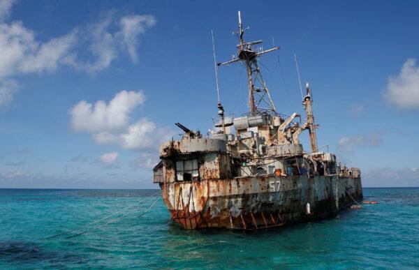 The BRP Sierra Madre, a marooned transport ship which Philippine Marines live on as a military outpost, is pictured in the disputed Second Thomas Shoal, part of the Spratly Islands in the South China Sea, March 30, 2014. (Erik De Castro/Reuters)