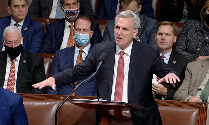 McCarthy’s Record-Breaking Speech Forces Democrats to Delay Vote on Massive Spending Package