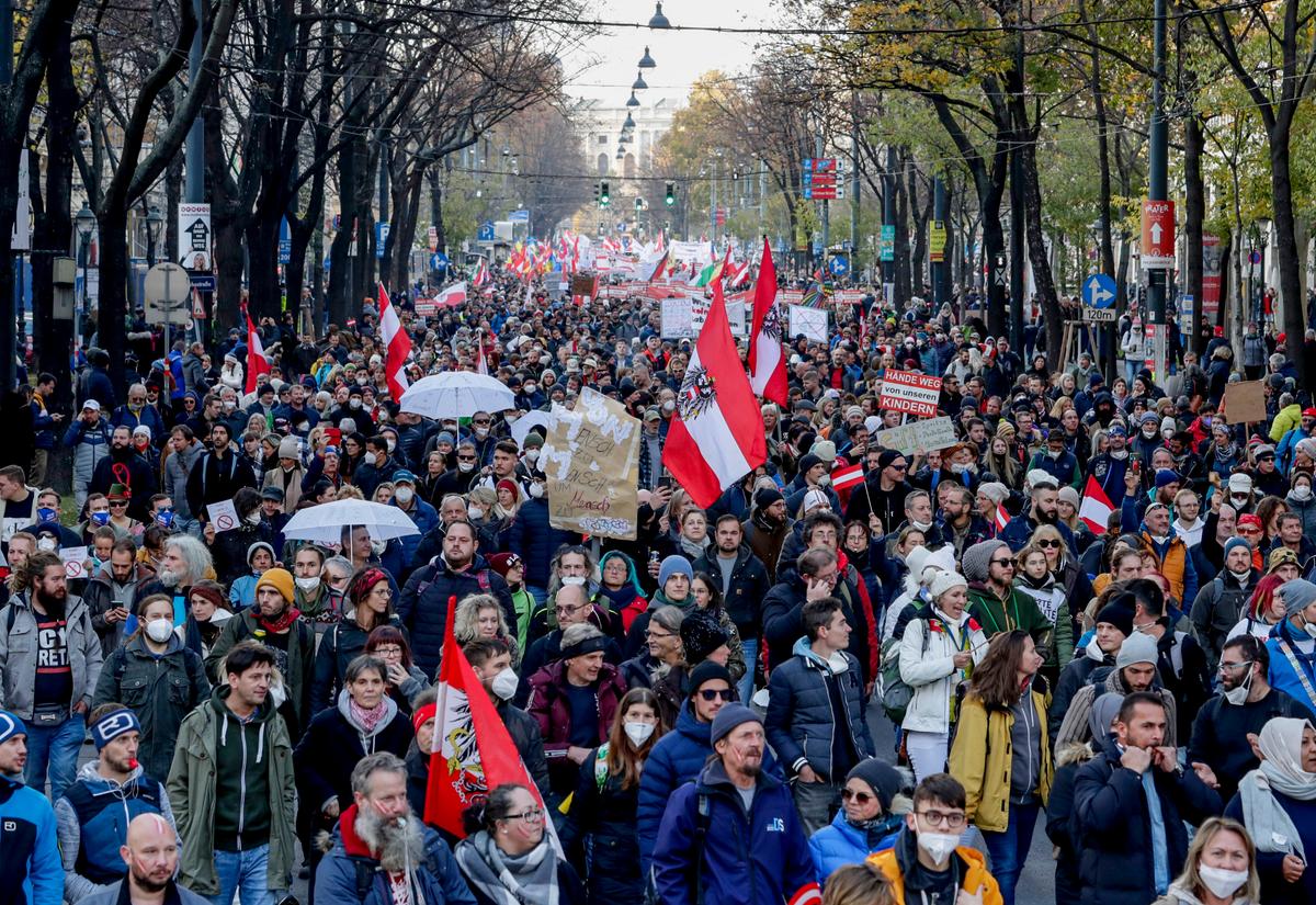 Protests Erupt Over Virus Rules in Austria, Italy, Croatia