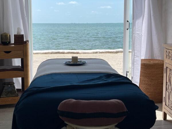 Complimentary daily massages are available to guests at Ambergris Cay, a resort on a private island that is part of Turks and Caicos. (Courtesy of Ambergris Cay)