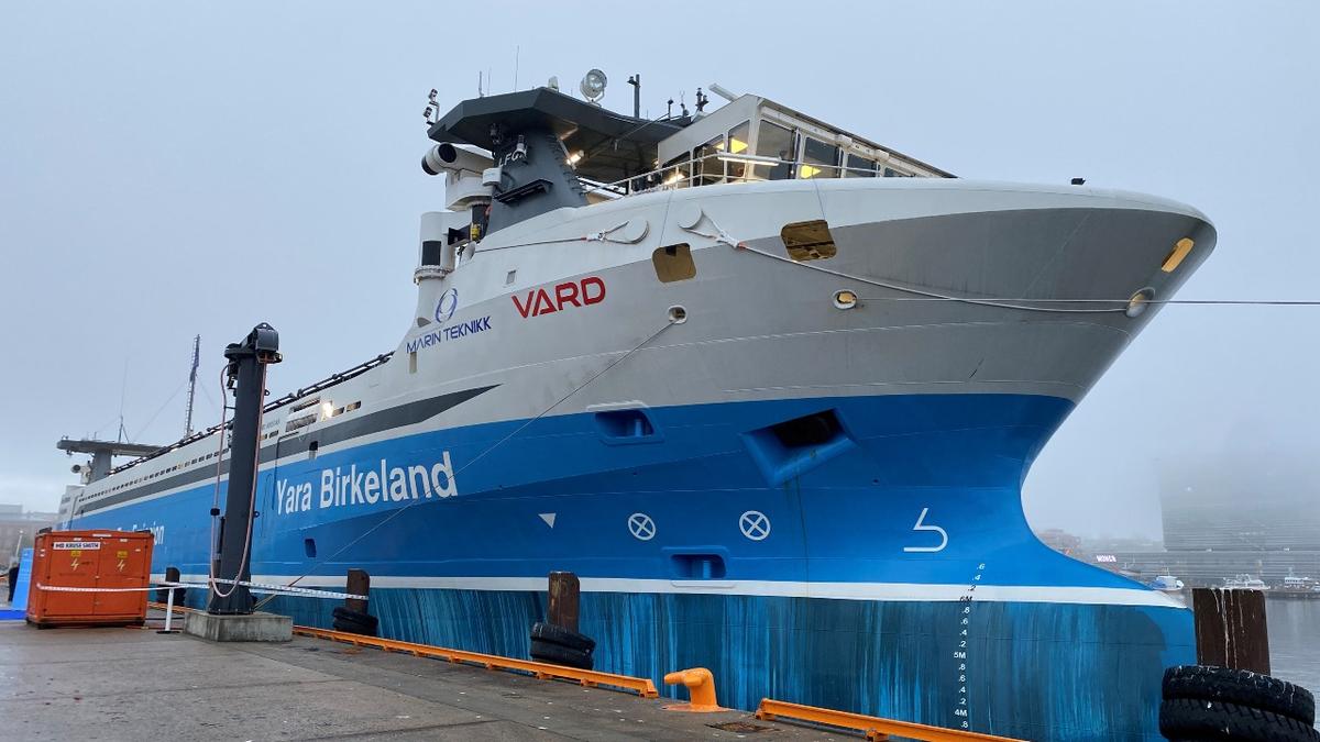 Yara Debuts World’s First Autonomous Electric Container Ship