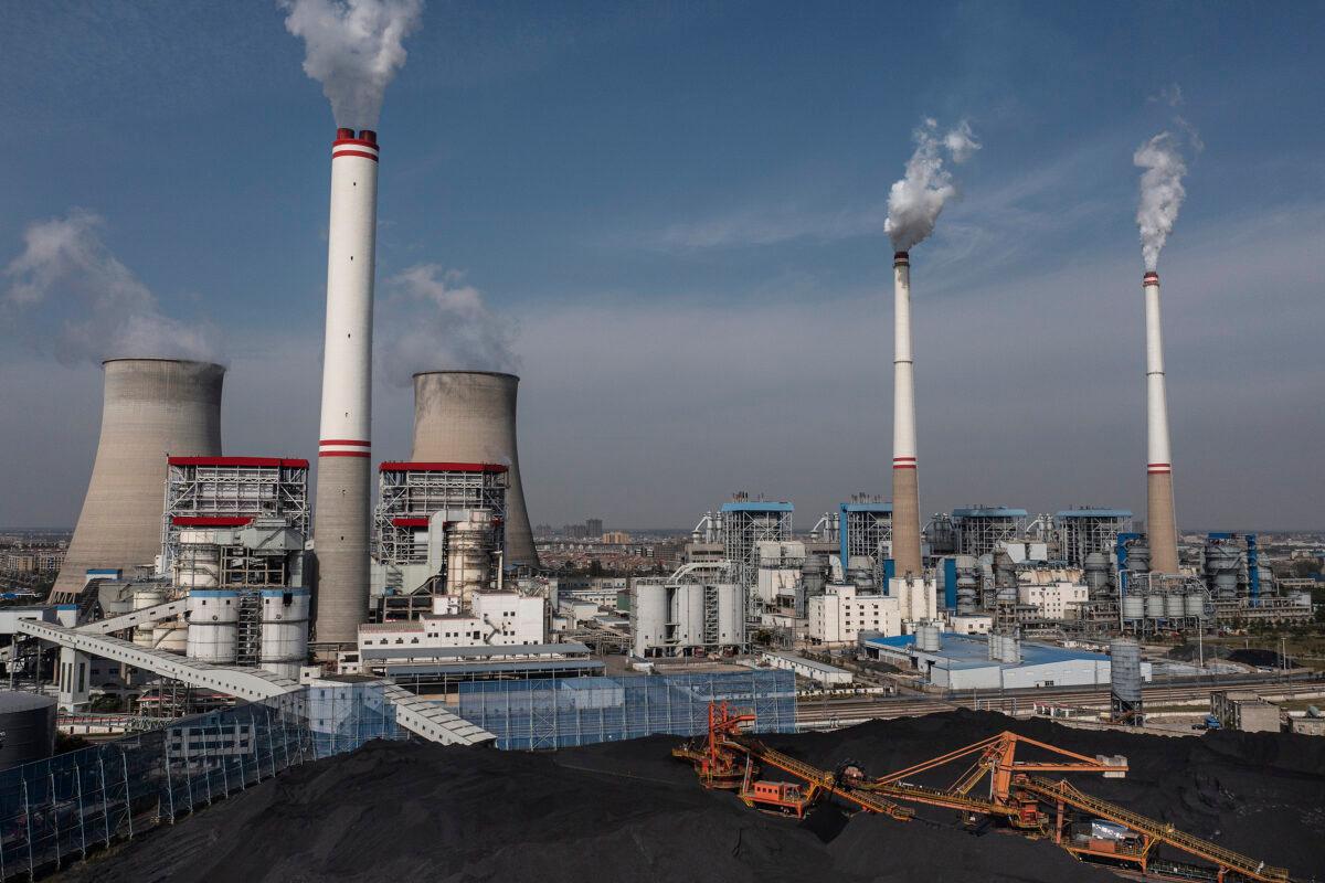 An aerial view of the coal-fired power plant in Hanchuan, Hubei province, China, on Nov. 11, 2021. (Getty Images)
