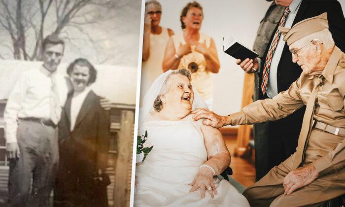 Family Honors Veteran and Wife’s 75th Anniversary With White Wedding They Never Had