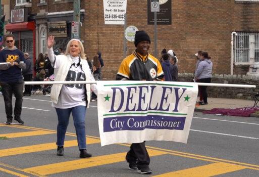 Lisa Deeley, the city commissioner of Philadelphia, joined the 44th annual Mayfair-Holmesburg Thanksgiving Parade in Philadelphia on November 21. (Screenshot via NTD TV)