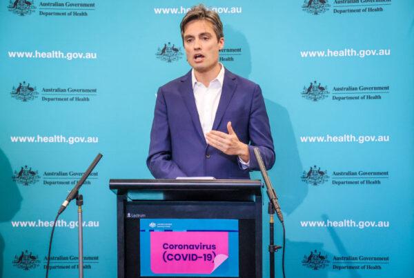 Nick Coatsworth, Australia’s Deputy Chief Medical Officer, speaks during a national COVID-19 briefing in Canberra, Australia, on July 9, 2020. (David Gray/Getty Images)