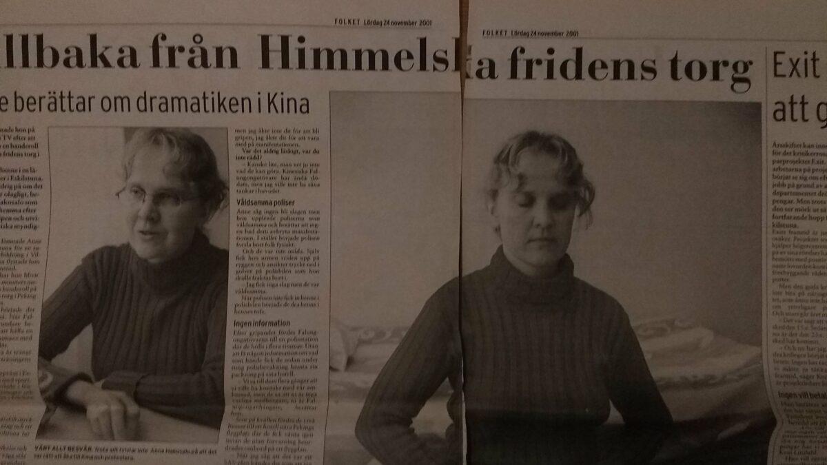 Anne Hakosalo pictured in a Swedish newspaper on Nov. 24, 2001. (Courtesy of Anne Hakosalo)