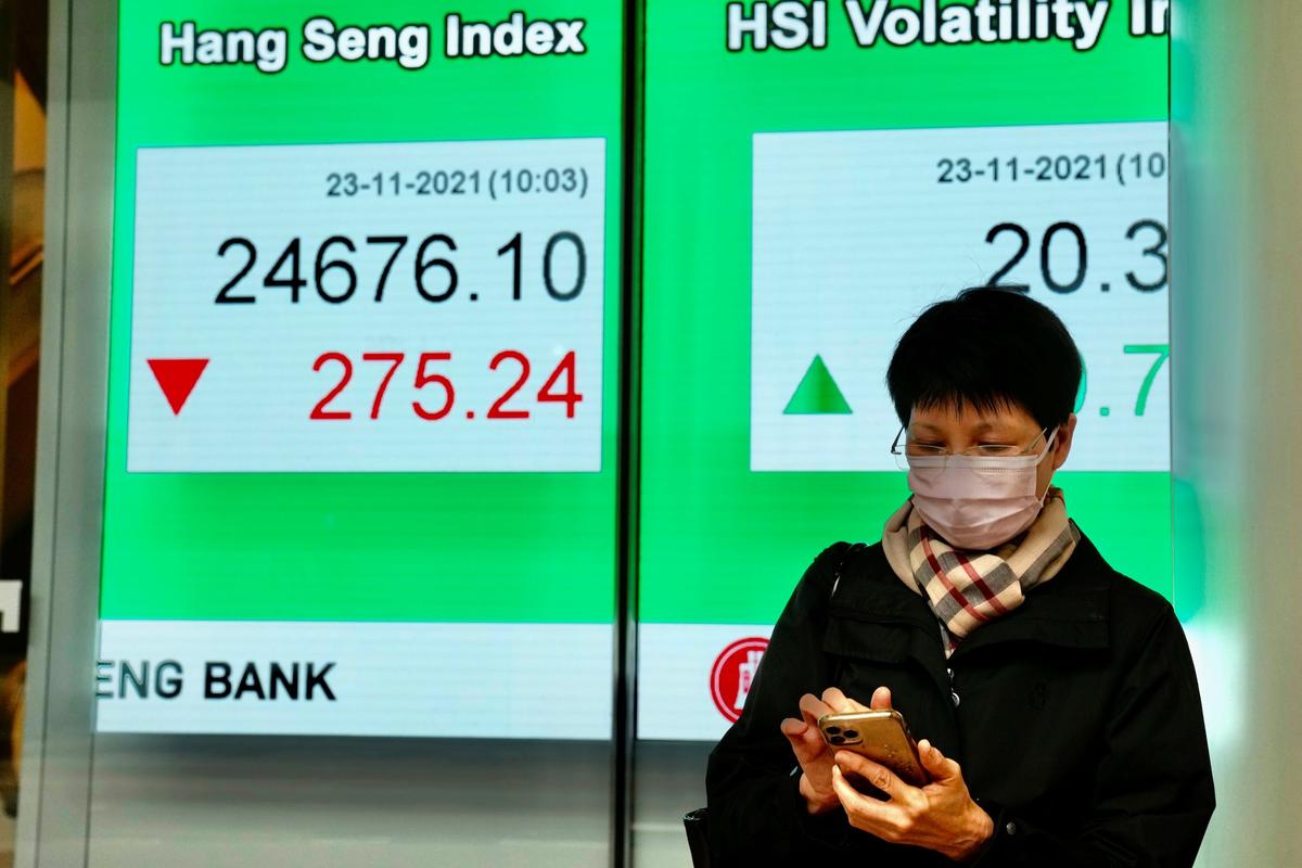 Asian Stocks Mixed After Late Slump on Wall Street
