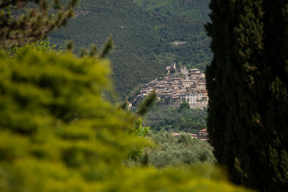 Another surreal view from inside the estate. In the distance you see ancient Roccantica, a medieval town of about 550 residents. There you will find the Gothic churches of San Valentin and Santa Caterina. (Paola Panicola)