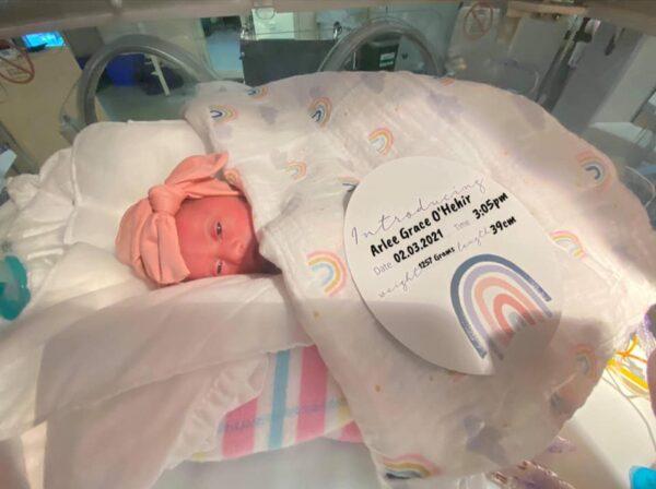 Arlee Grace was born on March 2. (Courtesy of <a href="https://www.facebook.com/zoeylea.usher">Zoey-Lea O’Hehir</a>)