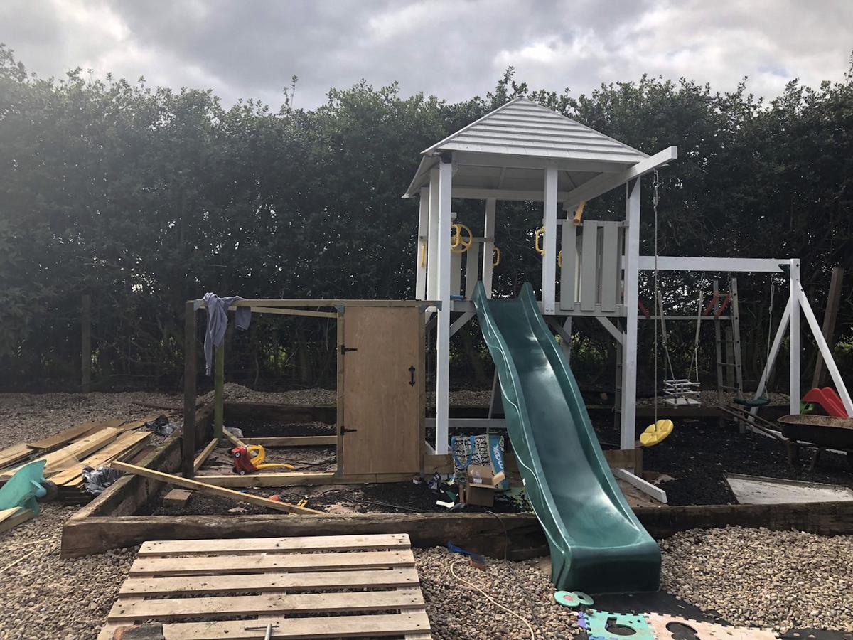 The playhouse created by Gemma during construction. (Courtesy of Caters News)