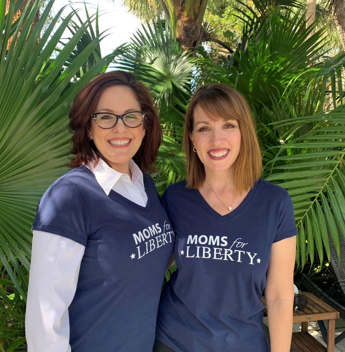 Tiffany Justice (L) and Tina Descovich (R), co-founders of Moms for Liberty. (Courtesy of Moms for Liberty)