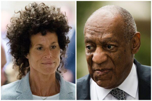 (Left) Andrea Constand walks to the courtroom during Bill Cosby's sexual assault trial at the Montgomery County Courthouse in Norristown, Pa., on June 6, 2017. (Right) Bill Cosby arrives for his sexual assault trial at the Montgomery County Courthouse in Norristown, Pa., on June 16, 2017. (Matt Rourke/AP Photo)