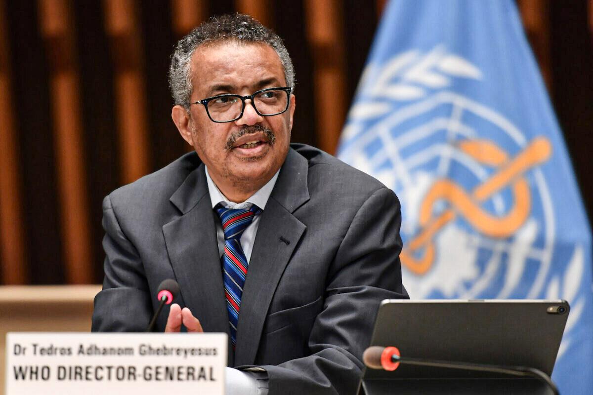 World Health Organization Director-General Tedros Adhanom Ghebreyesus attends a press conference at the WHO headquarters in Geneva on July 3, 2020. (Fabrice Coffrini/AFP via Getty Images)