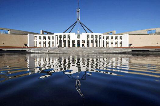 A general view of Australian Parliament House on August 14, 2021, in Canberra, Australia. (Gary Ramage/Getty Images)