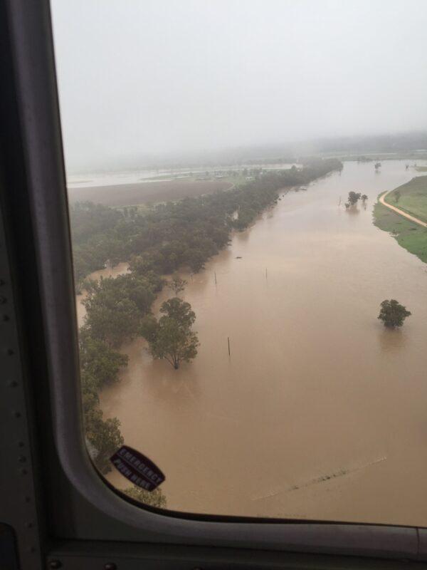 Floodwater in Inglewood, Queensland, Australia, obtained on Dec. 2, 2021. (Supplied by Queensland Fire and Emergency Services)