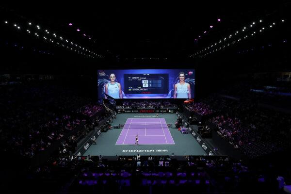 A general view during the Women's Singles final match between Ashleigh Barty of Australia and Elina Svitolina of Ukraine on Day Eight of the 2019 Shiseido WTA Finals at Shenzhen Bay Sports Center in Shenzhen, China, on Nov. 3, 2019. (Matthew Stockman/Getty Images)