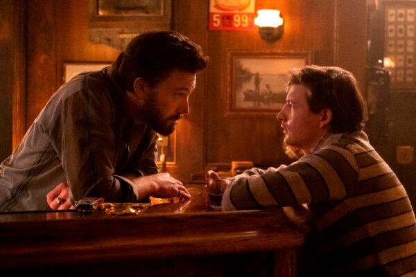 Ben Affleck (L) and Tye Sheridan star in “The Tender Bar.” (Claire Folger/Amazon Content Services LLC)