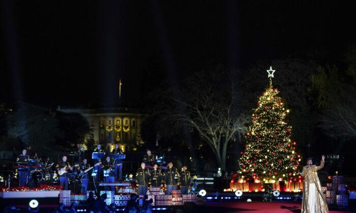 Biden Helps Light National Christmas Tree Near White House