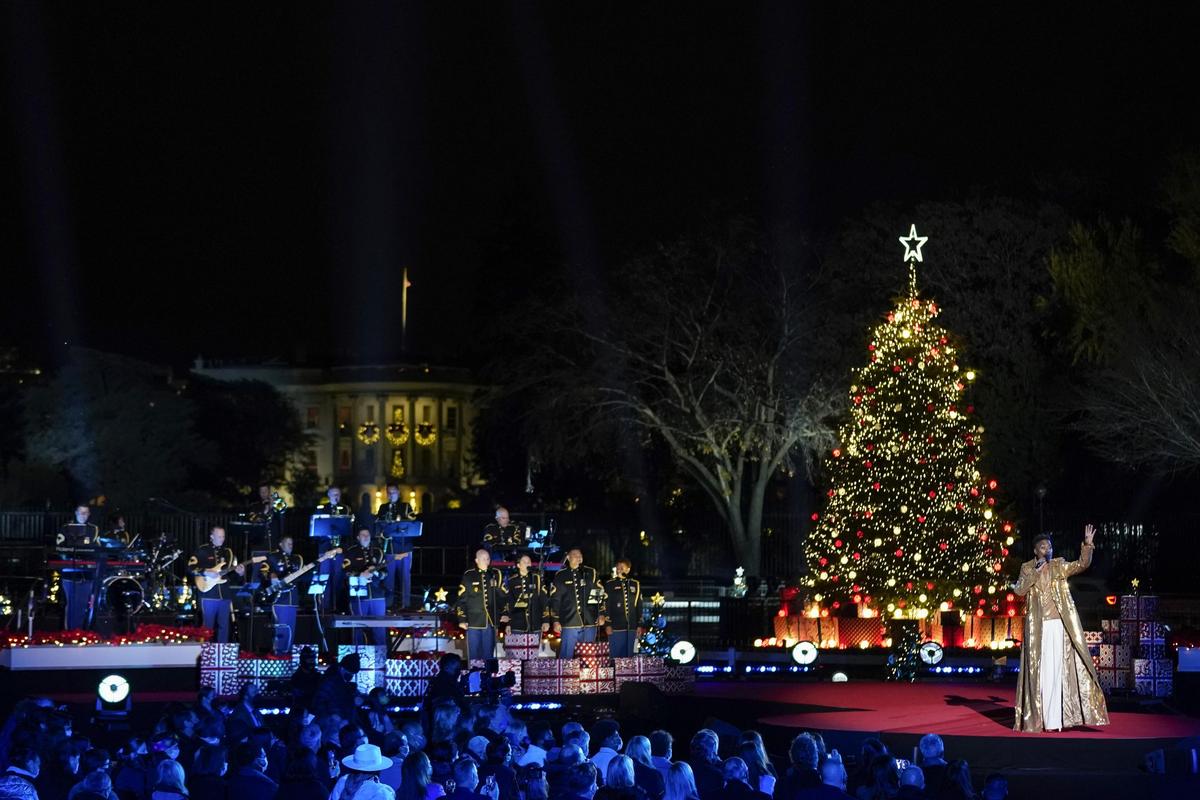 Biden Helps Light National Christmas Tree Near White House