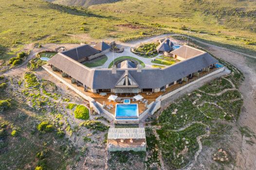 Sky Lodge mountain retreat at Magic Hills, one of South Africa’s largest nature preserves. The lodge features seven lavishly appointed suites and two separate apartments. (Andrew Howard/Magic Hills)