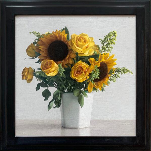 "Bouquet," by Daniel Caro. Oil on panel; 16 inches by 16 inches. (Courtesy of Collins Galleries)