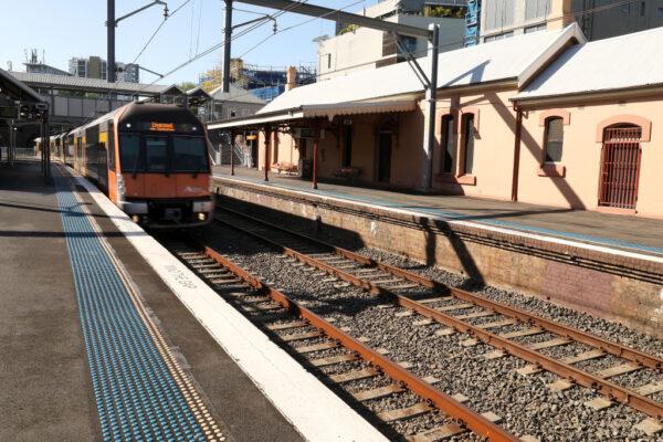 A train passes through St Peters station in Sydney, Australia, on May 19, 2020. (Mark Kolbe/Getty Images)