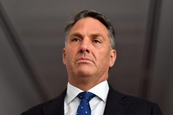 Deputy Leader of the Opposition Richard Marles addresses a media conference in the press gallery at Parliament House in Canberra, Australia, on Dec. 7, 2020. (Sam Mooy/Getty Images)