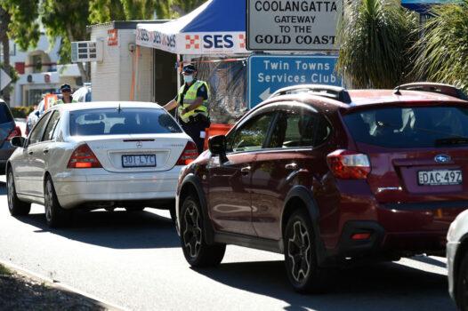 A general view at the Coolangatta border checkpoint in Burleigh Heads, Gold Coast, Australia, on Nov. 15, 2021. (Matt Roberts/Getty Images)