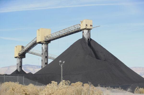 Piles of coal wait to be burned at PacifiCorp's Hunter coal-fired power plant outside of Castle Dale, Utah, on Nov. 14, 2019. (George Frey/AFP via Getty Images)