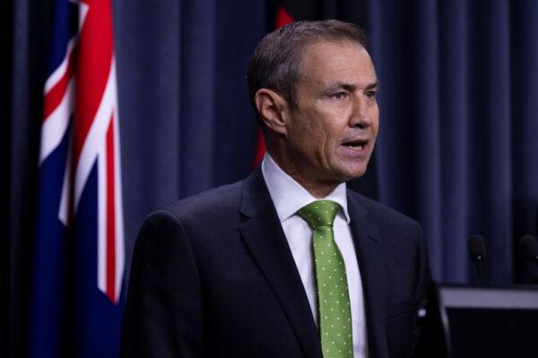 West Australian Premier Roger Cook speaks to media at Dumas House in Perth, Australia on Jun. 29.  Mr. Cook will be travelling to China on his first visit as Primer. (Picture: Matt Jelonek/Getty Images)