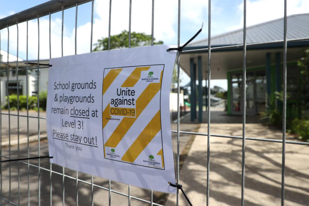 Bayfield School in Herne Bay remains closed due to the COVID lockdown in Auckland, New Zealand, on Oct. 12, 2021. (Phil Walter/Getty Images)