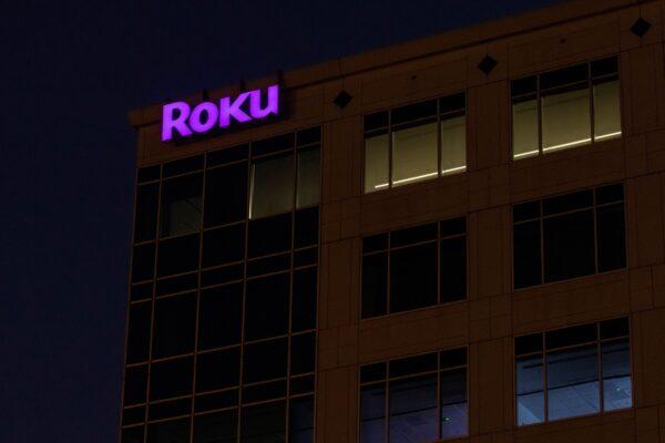 The Roku company logo is displayed on a building in Austin, on Oct. 25, 2021. (Mike Blake/Reuters)