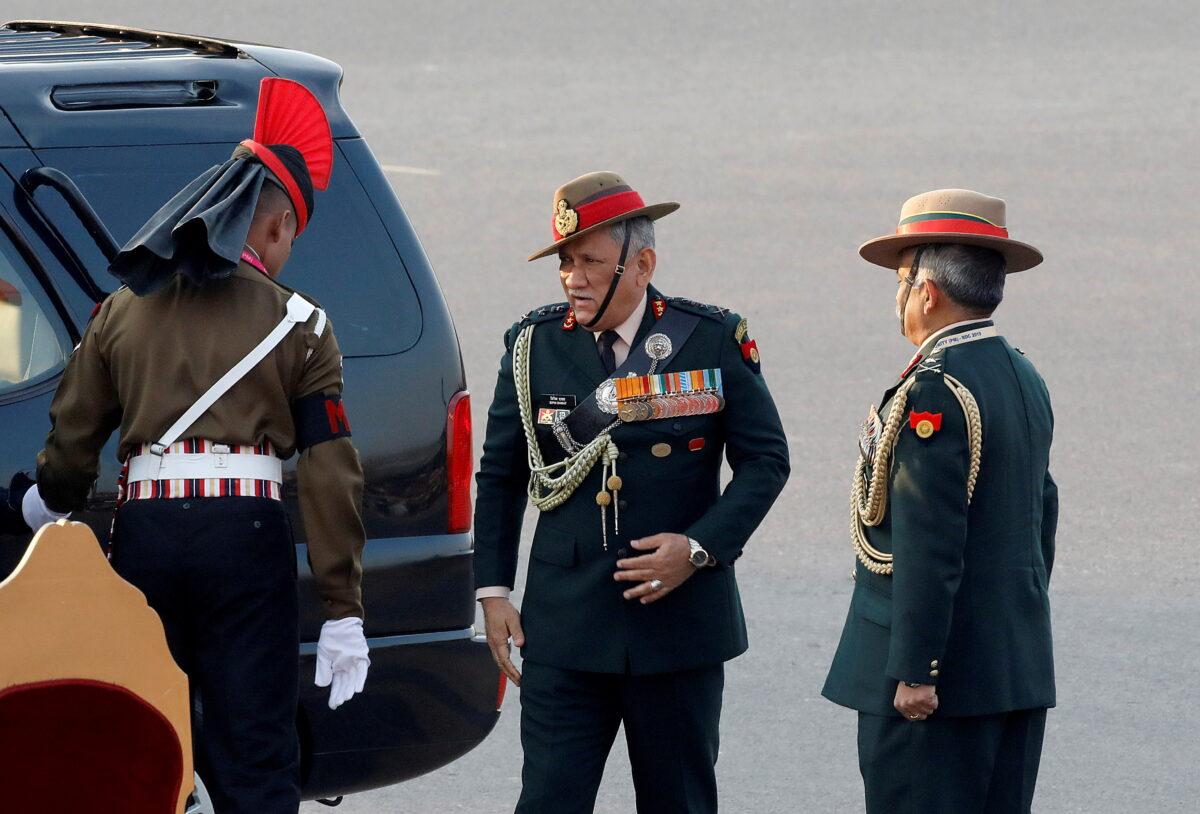 Indian Army chief General Bipin Rawat arrives for the Beating the Retreat ceremony in New Delhi, India, on Jan. 29, 2019. (Altaf Hussain/Reuters)