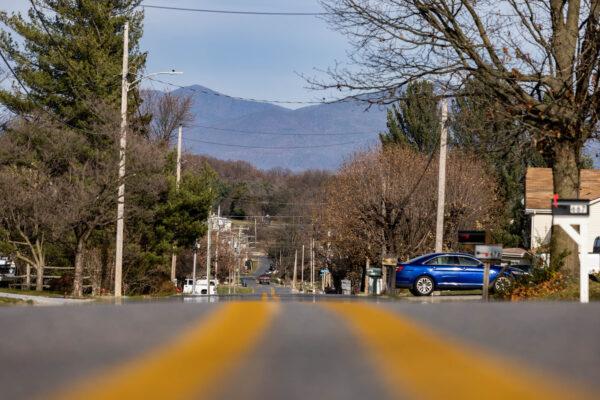 The 600 block of Judy Lane where Stanley Police Officer Dominic "Nick" J. Winum, was shot and killed following a traffic stop, in Stanley, Va., on Dec. 1, 2021. (Graeme Jennings for The Epoch Times)