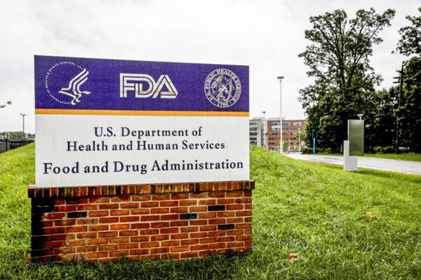 Signage outside the Food and Drug Administration (FDA) headquarters in White Oak, Md., on Aug. 29, 2020. (Andrew Kelly/Reuters)