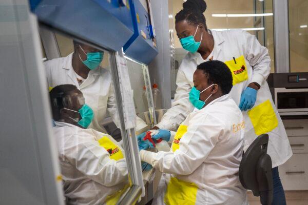 South African medical scientists prepare to sequence COVID-19 Omicron samples at the Ndlovu Research Center in Elandsdoorn, South Africa, on Dec. 8, 2021. (Jerome Delay/AP Photo, File)