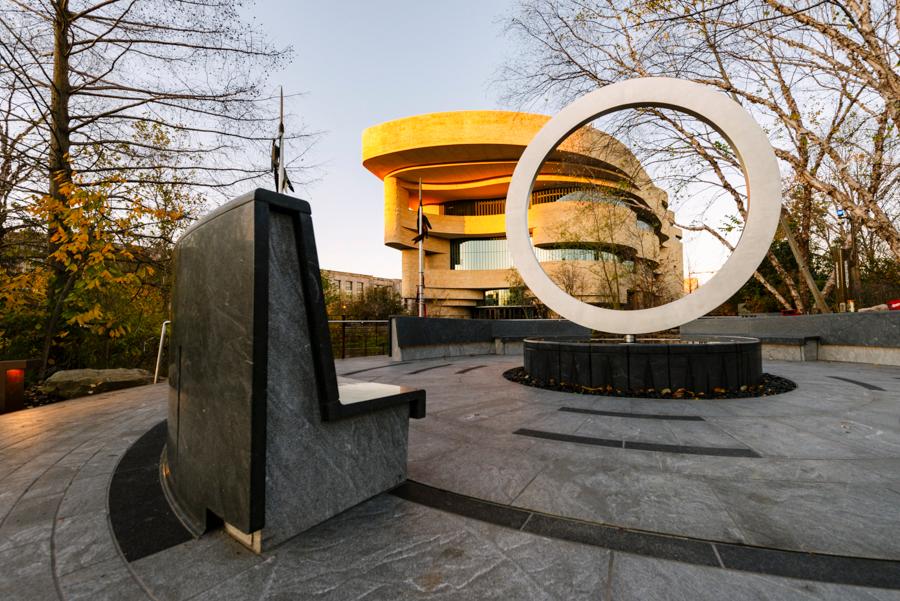 The memorial is also called The Warrior’s Circle of Honor. A tribute to the American Indian, Alaska Native, and Native Hawaiian veterans. (Photo by Matailong Du for National Museum of the American Indian)