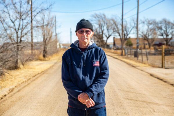 Wayne Thompson stands outside his home in Springfield, Colo., on Dec. 6, 2021. (John Fredricks/The Epoch Times)