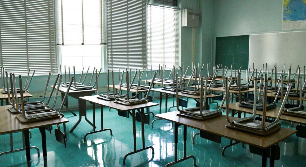 An empty classroom is seen at Hollywood High School in Hollywood, Calif., on Aug. 13, 2020. (Rodin Eckenroth/Getty Images)